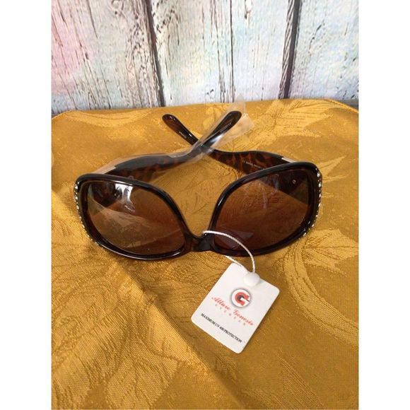 NWT Allure Genesis Sunglasses 100% Protection Tortoiseshell Gold ☀️🌞 - Picture 5 of 9